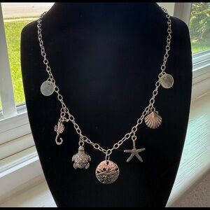 Handmade silver beach charm necklace